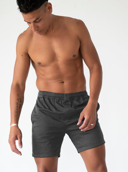 Shorts Rudest con Puños Arcoíris Enrollables - Gris