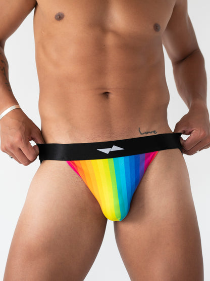 Enhancing Rainbow Pouch Jockstrap - Black