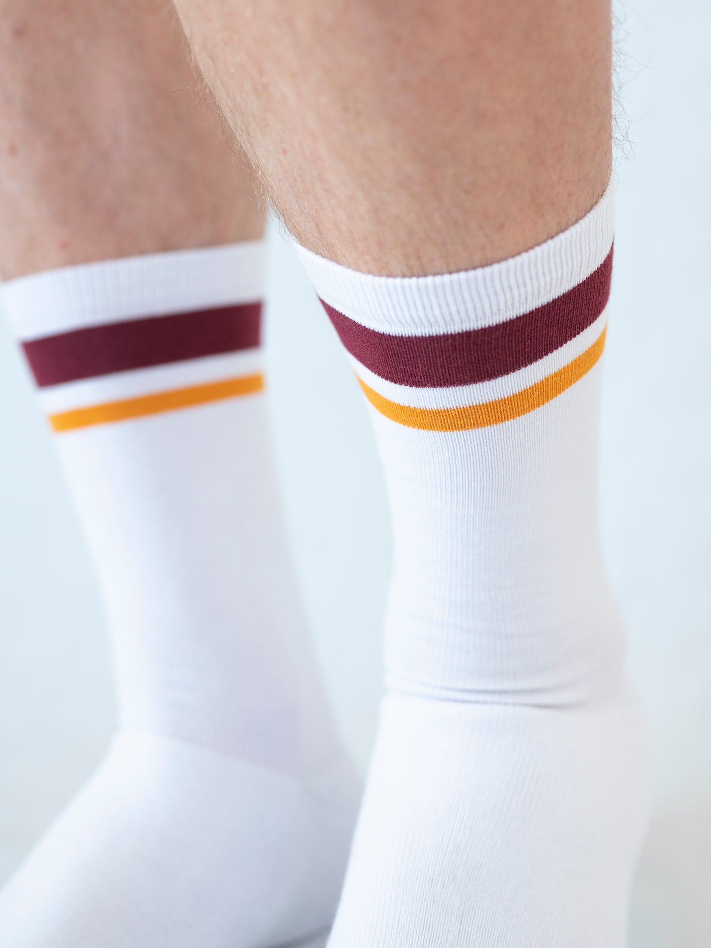 Chaussettes Rudest Retro en Éponge Intégrale – Bordeaux + Jaune