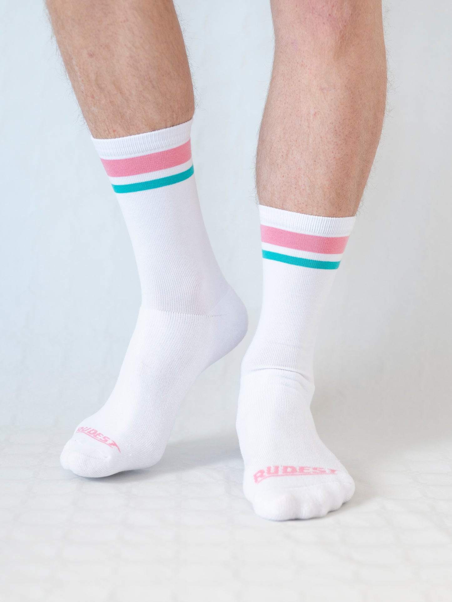 Los Calcetines Retro de Rudest - Rosa + Turquesa
