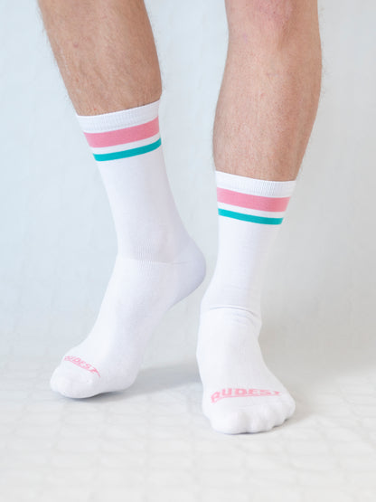 Los Calcetines Retro de Rudest - Rosa + Turquesa