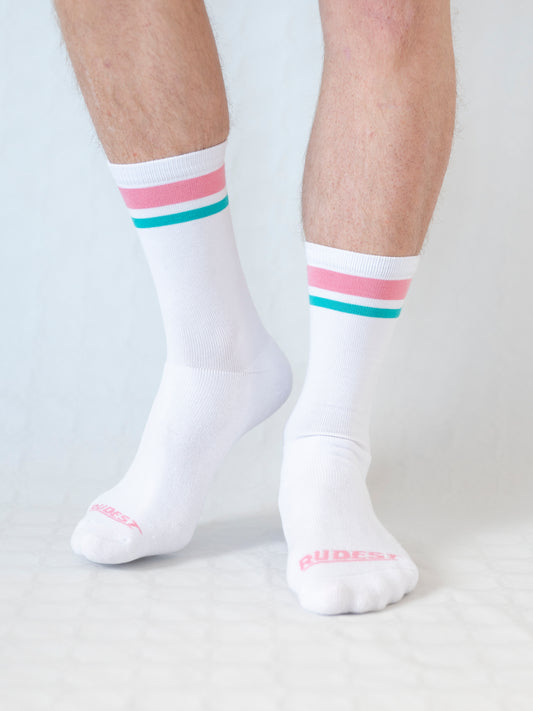Los Calcetines Retro de Rudest - Rosa + Turquesa