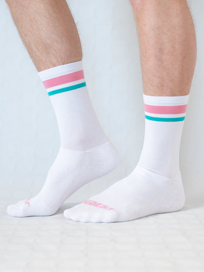Los Calcetines Retro de Rudest - Rosa + Turquesa