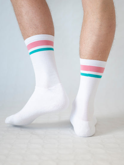 Los Calcetines Retro de Rudest - Rosa + Turquesa