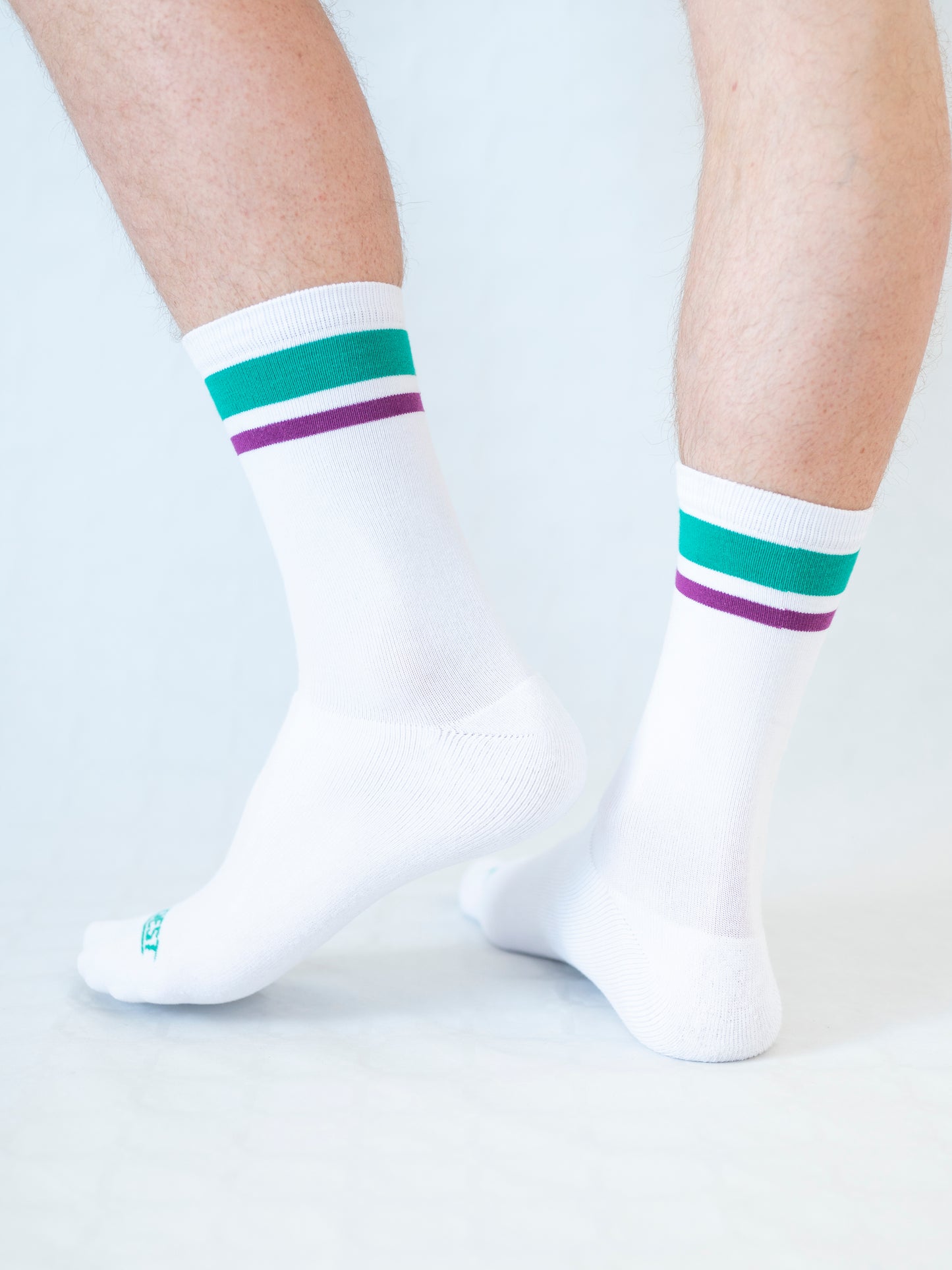 The Rudest Retro Full Terry Socks - Teal + Plum